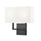 Z-Lite Saxon 2 Light Wall Sconce, Matte Black/White, 12 In W 815-2S-MB - alternate 1