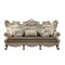Homeroots 41" Champagne Cotton Blend Curved Floral Sofa And Toss Pillows 348222 - alternate 3