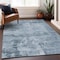 Homeroots 8' X 10' Denim Blue And Silver Abstract Washable Indoor Outdoor Area Rug 602698 - alternate 6