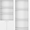 Homeroots Set of Three White Wood Ten Tier Modular Bookcase with Four Doors 546633 - alternate 9