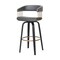 Homeroots 26" Gray And Black Faux Leather Swivel Counter Height Bar Chair 534467 - alternate 8