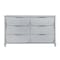 Homeroots 63" Silver Wood Six Drawer Double Dresser 633704 - alternate 4