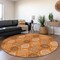Homeroots 8' Orange Ivory And Gray Round Floral Medallion Washable Indoor Outdoor Area Rug 614619 - alternate 7