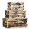 Homeroots Set of Three Organic Black and Natural Distressed Wood Stacking Milk Crates, 3PK 471950 - alternate 1