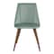 Homeroots Set of Two Green and Brown Velvet and Steel Dining Side Chairs, 2PK 719345 - alternate 1