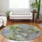 Homeroots 8' Olive Green And Gray Round Abstract Washable Indoor Outdoor Area Rug 581769 - alternate 7