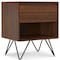 Homeroots 24" Walnut Solid Wood Two Drawer Nightstand 640741 - alternate 3