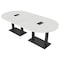 Skutchi Designs Racetrack Conference Table With Power Unit, 48 in W, 96 in L, White HAR-RAC-48X96-DOU.BK-WA7976-EBLK - alternate 1