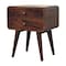 Homeroots 22" Chestnut Solid Wood Two Drawer Nightstand 651523 - alternate 7