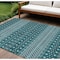 Homeroots 10' X 14' Teal Blue Aqua And Ivory Tribal Washable Indoor Outdoor Area Rug 582595 - alternate 1