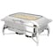 Megachef 9.5 Quart Stainless Steel Rectangle Professional Chafing Dish/Buffet Server Serving Trays MG-430801 - alternate 1