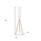 Homeroots 58" Natural Wood Look Tripod Floor Lamp With White Shade 523888 - alternate 4