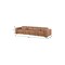 Homeroots 170" Chestnut Top Grain Leather Reclining Metal USB Sofa 720422 - alternate 5