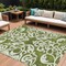 Homeroots 8' X 10' Green And Ivory Damask Washable Indoor Outdoor Area Rug 614428 - alternate 1