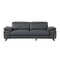 Homeroots 87" Dark Gray Italian Leather Sofa With Silver Legs 329680 - alternate 1