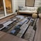 Homeroots 9' X 12' Brown Gray And Blue Geometric Washable Indoor Outdoor Area Rug 604498 - alternate 6