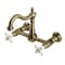 Kingston Brass Two-Handle Wall Mount Bridge Kitchen Faucet, Antique Brass KS1263PX - alternate 1