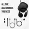 Signify Wireless Headphones Noise Cancelling, Stereo Over Ear Wireless Headphones with Removable Mic TAH8507BK/00 - alternate 3