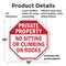 Signmission Private Property No Sitting or Clim, 18 Inch X 18 Inch, Plastic Sign OC-P-18-154 - alternate 5