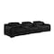 Homeroots 129" Black Italian Leather Reclining USB Sofa 632885 - alternate 13