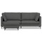 Homeroots 90" Gray Fabric Sofa With Ottoman With Black Legs 641062 - alternate 6