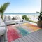 Homeroots 8' X 10' Pink Gold And Teal Blue Abstract Washable Indoor Outdoor Area Rug 611279 - alternate 5