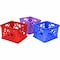 Storex Premium Storage Crate, 17.3 in L, 14.3 in W, 10.5 in H, Assorted Bright, 3 PK STX61797U03C - alternate 1