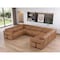 Homeroots Chestnut Italian Leather Power Reclining U Shaped Eight Piece Corner Sectional With Console 634686 - alternate 12
