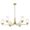 Nuvo Lune, 6 Light Chandelier, Vintage Brass Finish, Etched White Glass 60/8236 - alternate 4
