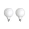 Bulbrite 60-Watt Equivalent Dimmable Milky Filament G40 Medium E26 LED Light Bulb, 3000K, 2PK 862699 - alternate 1