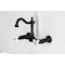 Kingston Brass Two-Handle Wall Mount Bridge Kitchen Faucet, Matte Black KS1260PX - alternate 3