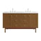 James Martin Vanities Laurent 60" Double Vanity, Honey Oak w/ 3 CM White Zeus Silestone Top 545-V60D-HNO-3WZ - alternate 1