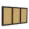 Ghent 3 Door Enclosed Natural Cork Bulletin Board, Bronze Aluminum Frame, 4'H x 8'W PB34896K - alternate 1