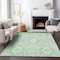 Homeroots 8' X 10' Mint Green Blue And Ivory Oriental Washable Indoor Outdoor Area Rug 597701 - alternate 4