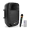 Pyle Pyle 800W Portable Bluetooth PA Speaker - 8 in Subwoofer, LED Battery Indicator Lights w/ Built-in Rechargeable Battery, MP3/USB/SD Card Reader, and UHF Wireless Microphone - Pyle PSBT85A, Black PSBT85A - alternate 1