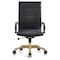 Leisuremod Harris High-Back Faux Leather Office Chair with Gold Frame, Black HOTG19BLL - alternate 2