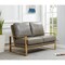 Leisuremod Jefferson Leather Loveseat with Gold Frame, Grey JAG53GR-L - alternate 6