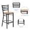Flash Furniture Restaurant Stool, Ladder Back, Nat Seat, Seat Height Range: 29" XU-DG697BLAD-BAR-NATW-GG - alternate 6