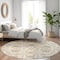 Homeroots 8' Ivory Brown And Gray Round Moroccan Washable Indoor Outdoor Area Rug 605159 - alternate 7