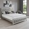 Homeroots Silver Champagne Tone King Bed  Padded Headboard  Padded Footboard  Mirror Trim Accents 383837 - alternate 5