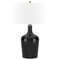 Homeroots 25" Black Glass Urn Table Lamp With White Drum Shade 546129 - alternate 1