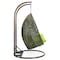Leisuremod Beige Wicker Hanging 2 person Egg Swing Chair with Light Green Cushions ESCBG-57LG - alternate 5