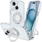 Alpha Digital iPhone 15 PLUS Case w/ Magnetic Ring Stand- Full Protection, Soft Flex -360 shockproof IP15P-CLEAR - alternate 1