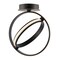 Jonathan Y Nicole 14.25" 2-Light Modern Minimalist Aluminum Ring Integrated LED Semi Flush Mount, Black JYL1700A - alternate 1