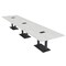 Skutchi Designs Rectangle Conference Table With Power Unit, 48 in W, 216 in L, White HAR-REC-48X216-DOU.BK-WA7976-EBLK - alternate 1