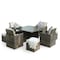 Homeroots Nine Piece Clear and Gray Glass Dining Set 372319 - alternate 1
