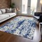 Homeroots 8' X 10' Navy Blue And Ivory Abstract Washable Indoor Outdoor Area Rug 612632 - alternate 7