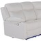 Homeroots Off White Faux Leather Reclining Curved Six Piece Sectional With LED And Console 643711 - alternate 5