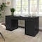 Martha Stewart Kayden Single-Drawer Desk w/Dual 3 Drawer File Cabinets in Black w/Oil Rubbed Bronze Hardware KHO-23042-TBFC2-BK-BK-MS - alternate 8