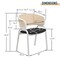 Leisuremod Ervilla Dining Arm Chair with Leather Seat and White Steel Base in Beige, 4PK ECW-20BL-L4 - alternate 6